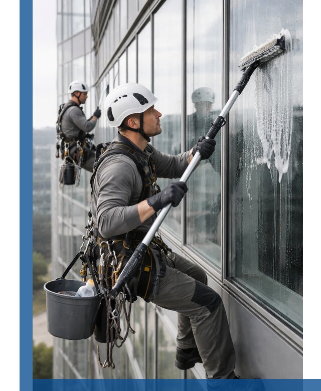 Высотная мойка сплошного остекления с выездом в Минеральных Воде