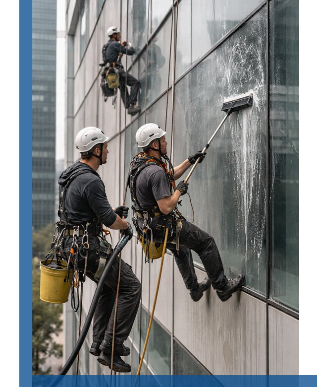 Профессиональная высотная мойка фасадов зданий в Минеральных Воде