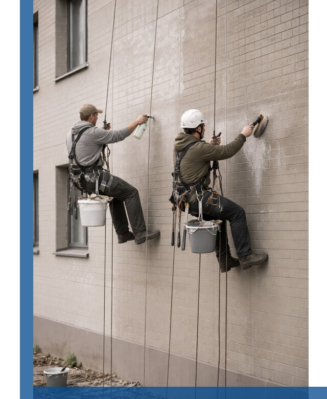 Удаление высолов с фасада зданий в Минеральных Воде без повреждений и следов