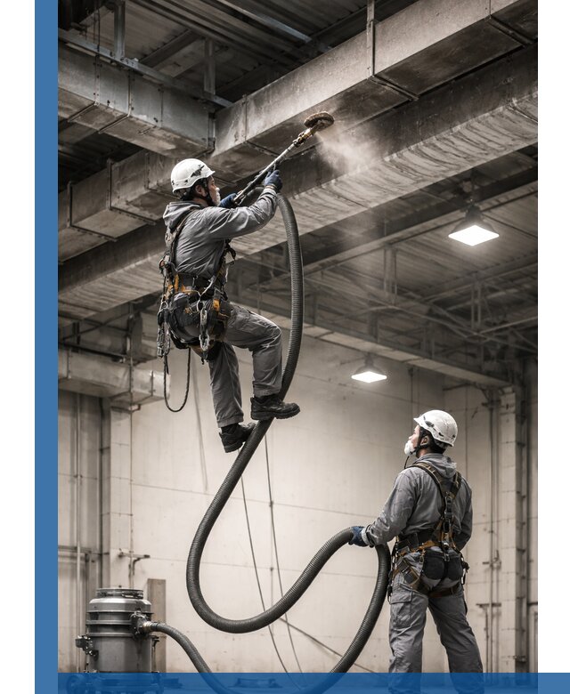 Обеспыливание потолочных конструкций в Минеральных Воде промышленным альпинизмом