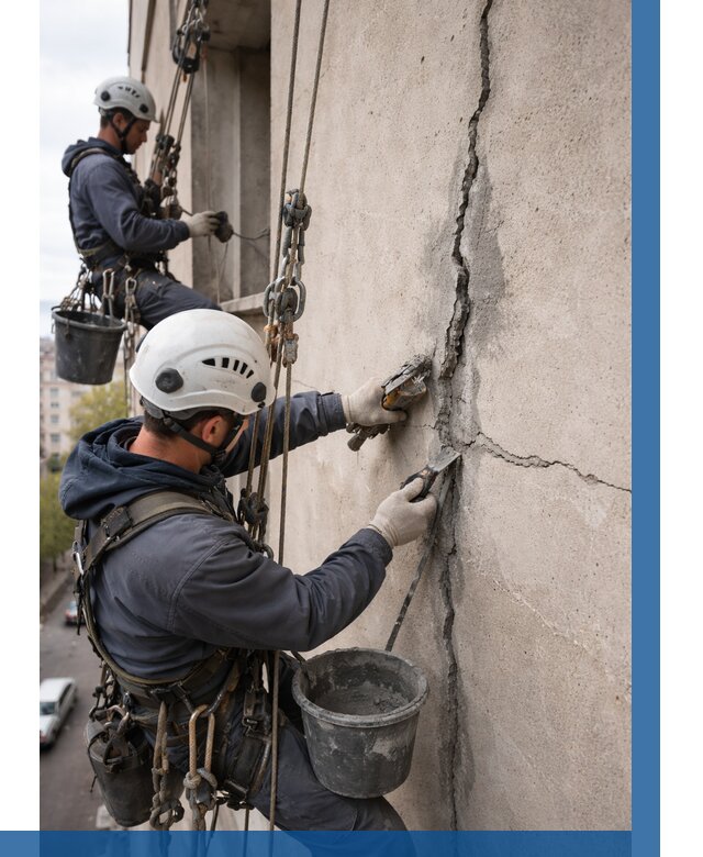 Заделка трещин на фасаде в Минеральных Воде от 932 р. | ВЫСОТНИК-Мнр