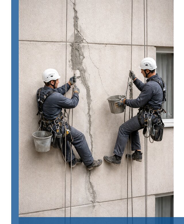 Заделка трещин на фасаде в Минеральных Воде с гарантийным ремонтом