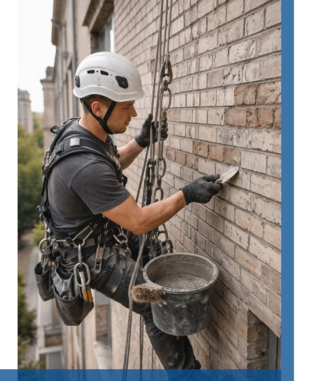 Ремонт кирпичной кладки фасада в Минеральных Воде от 1864 р. | ВЫСОТНИК-Мнр