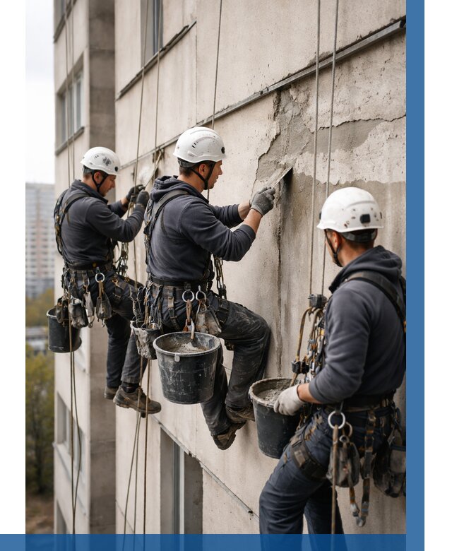 Ремонт бетонных элементов фасада в Минеральных Воде от 2590 р. | ВЫСОТНИК-Мнр