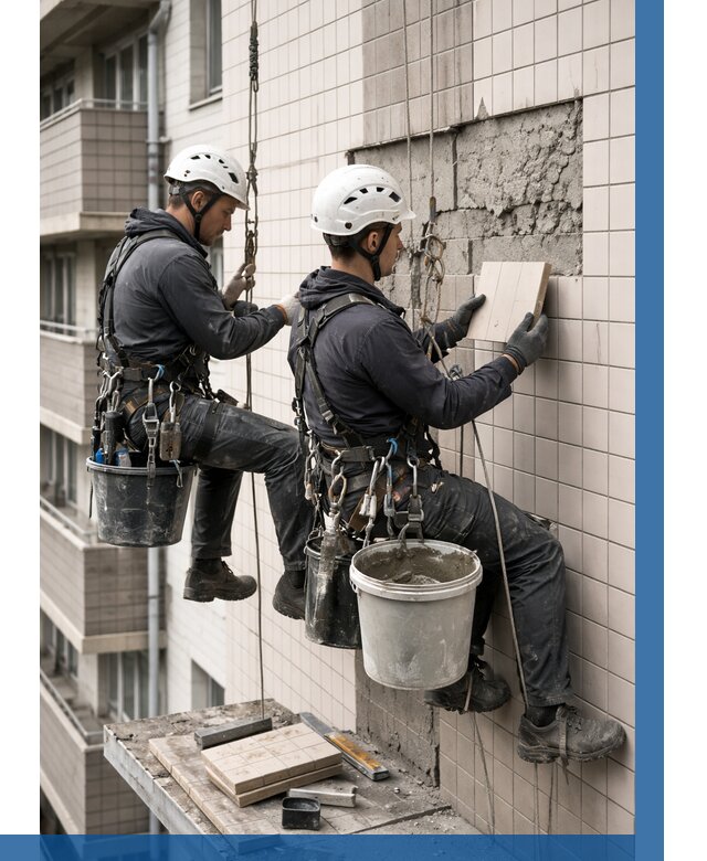 Ремонт облицовки фасада плиткой в Минеральных Воде от 1864 р. | ВЫСОТНИК-Мнр