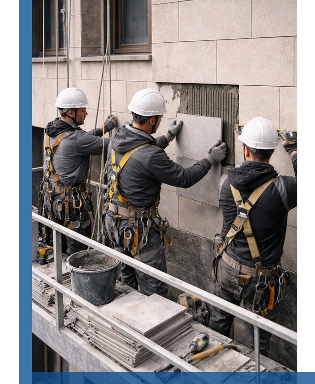 Ремонт облицовки фасада плиткой в Минеральных Воде с гарантией