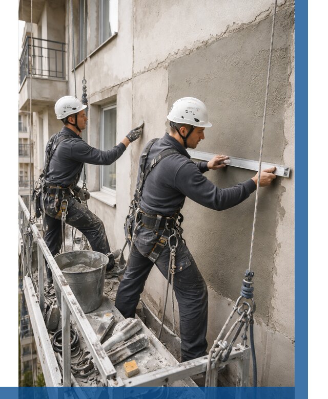 Штукатурка фасада на высоте в Минеральных Воде от 932 р. | ВЫСОТНИК-Мнр