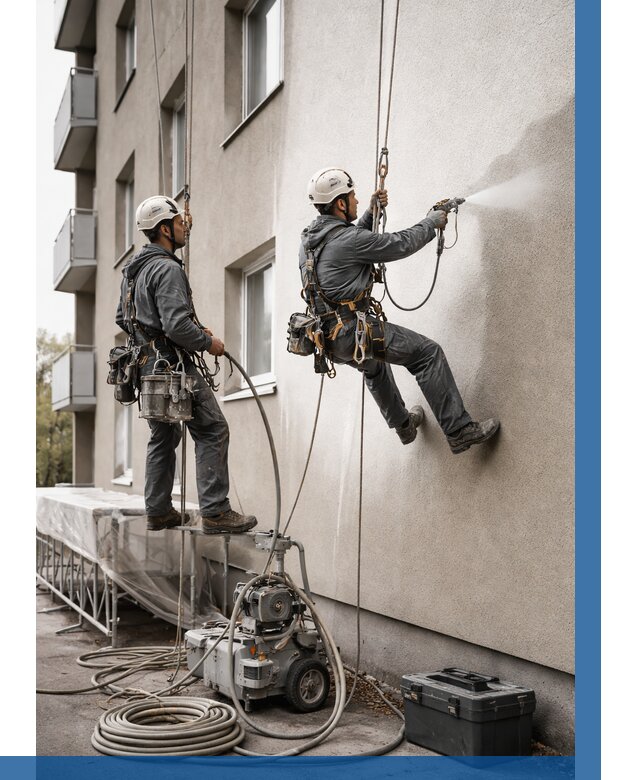 Безвоздушная покраска фасада в Минеральных Воде от 228 р/м² | ВЫСОТНИК-Мнр