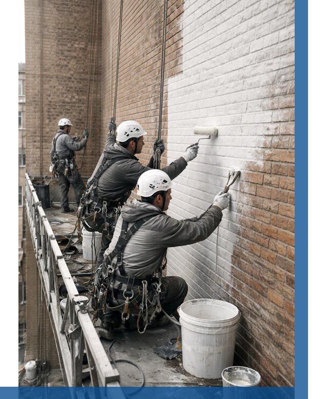 Покраска кирпичного фасада в Минеральных Воде от 363 р. | ВЫСОТНИК-Мнр