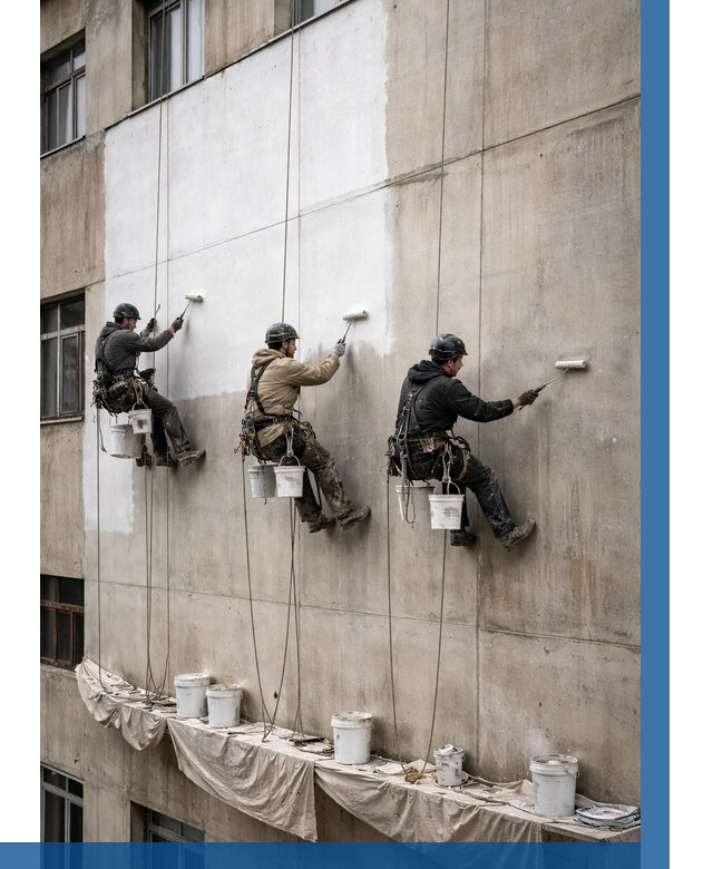 Покраска бетонного фасада в Минеральных Воде от 363 р за м2 | ВЫСОТНИК-Мнр