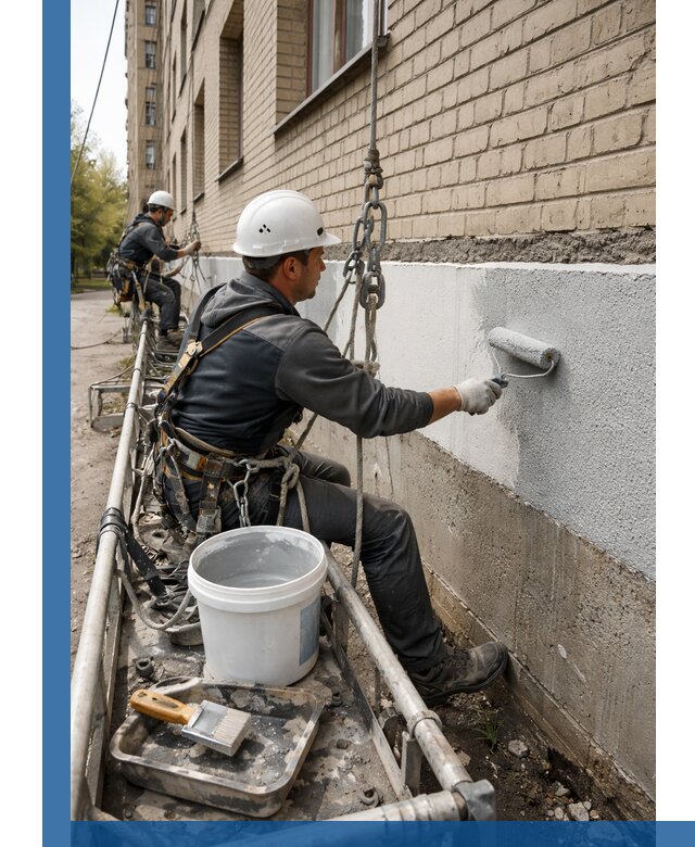 Окраска цоколя здания в Минеральных Воде профессионально и надежно