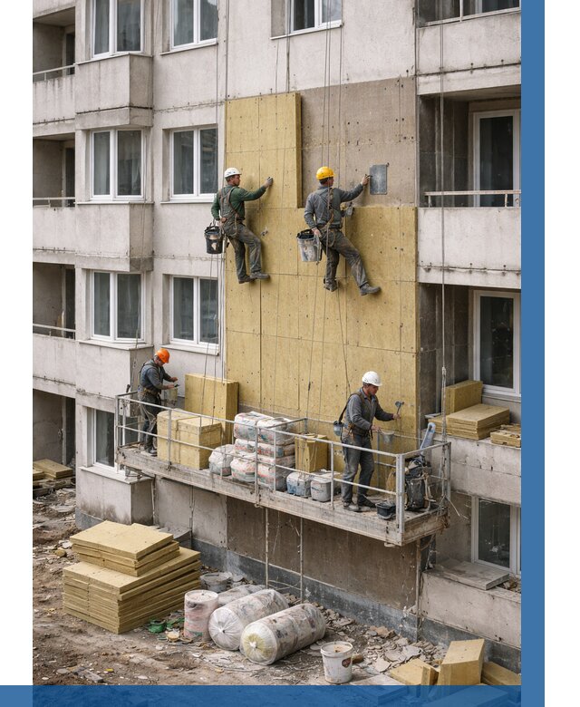 Утепление фасада минватой в Минеральных Воде от 1554 р. | ВЫСОТНИК-Мнр