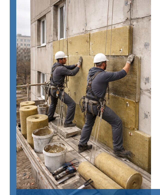 Утепление фасада минватой в Минеральных Воде под ключ с гарантией