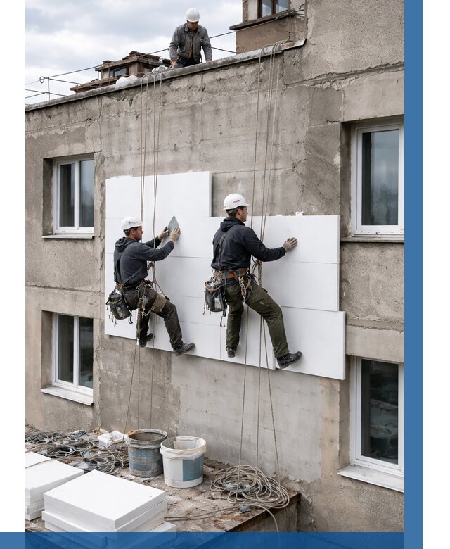 Утепление фасада пенополистиролом в Минеральных Воде от 1864 р. | ВЫСОТНИК-Мнр