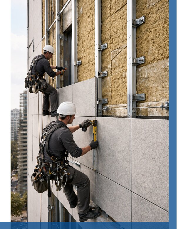 Монтаж вентилируемого фасада в Минеральных Воде от 3625 р. | ВЫСОТНИК-Мнр