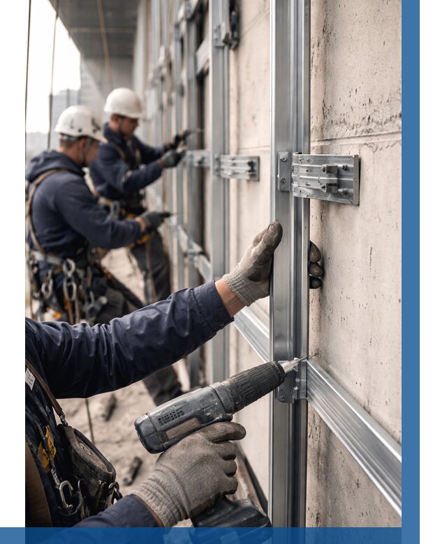 Монтаж подсистемы вентфасада в Минеральных Воде от 880 р. | ВЫСОТНИК-Мнр