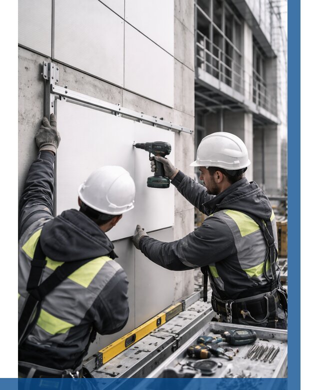 Монтаж композитных панелей фасада в Минеральных Воде от 2590 р. | ВЫСОТНИК-Мнр