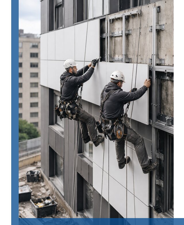 Монтаж композитных панелей фасада в Минеральных Воде под ключ