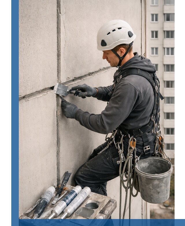 Ремонт межпанельных швов в Минеральных Воде герметизация и восстановление