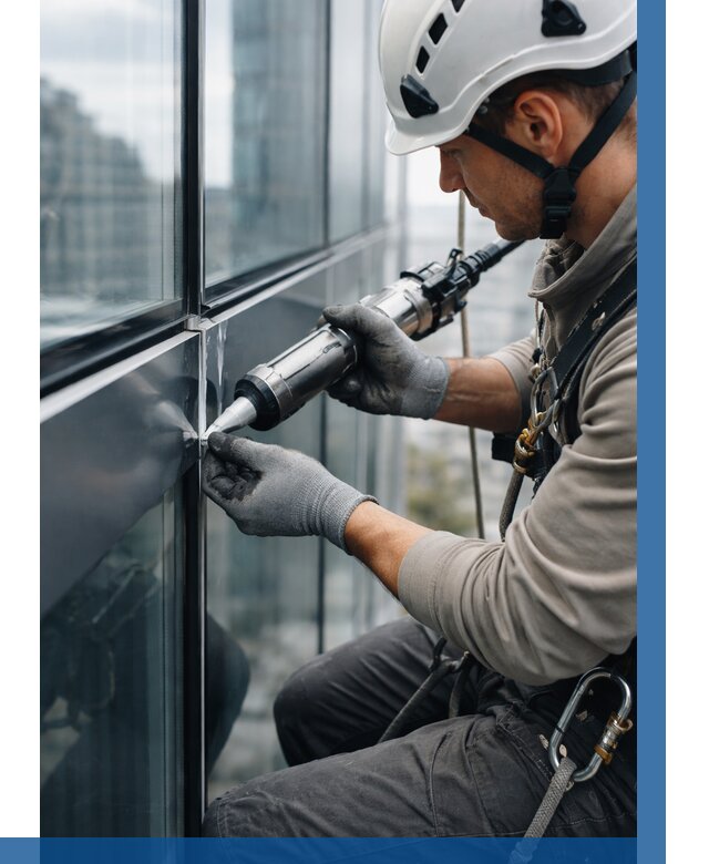 Герметизация стыков витража в Минеральных Воде от 1243 р. | ВЫСОТНИК-Мнр