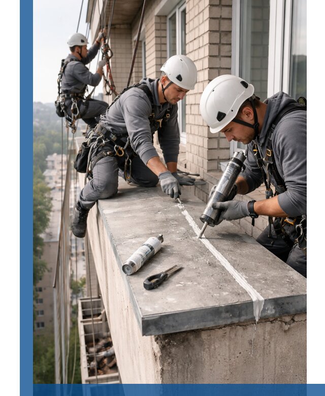 Герметизация балконного козырька в Минеральных Воде профессионально