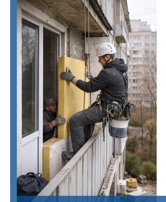 Профессиональное утепление балкона снаружи в Минеральных Воде под ключ