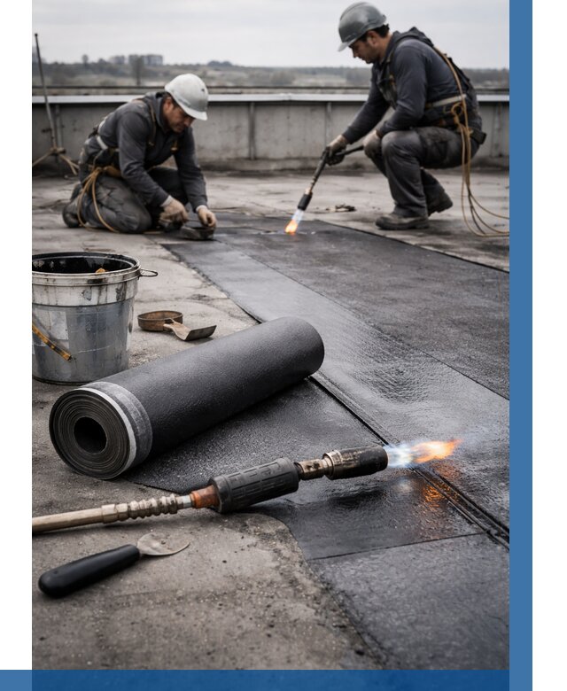 Ремонт рулонной кровли в Минеральных Воде от 673 р. | ВЫСОТНИК-Мнр