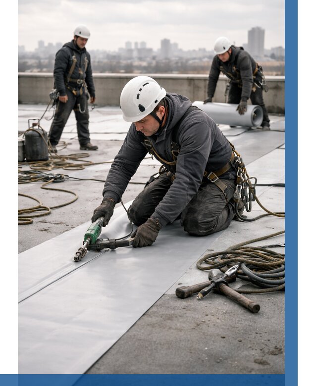 Ремонт мембранной кровли в Минеральных Воде от 1864 р./м2 | ВЫСОТНИК-Мнр