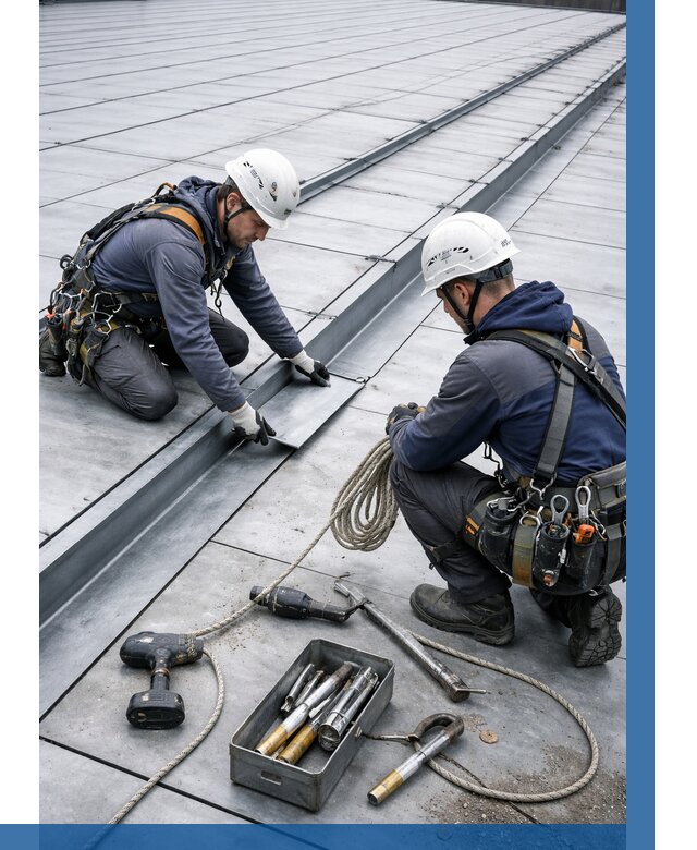 Ремонт фальцевой кровли в Минеральных Воде от 725 р. | ВЫСОТНИК-Мнр