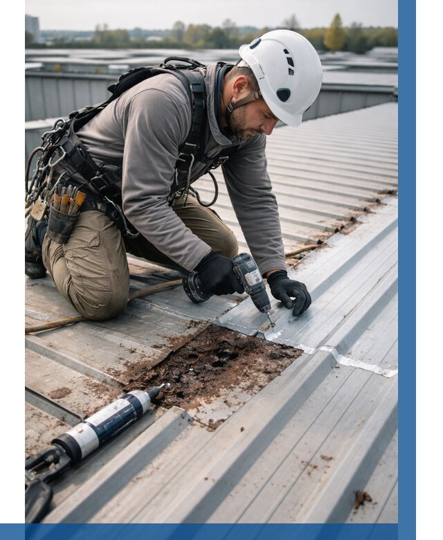 Ремонт профнастила на кровле в Минеральных Воде от 725 р. | ВЫСОТНИК-Мнр