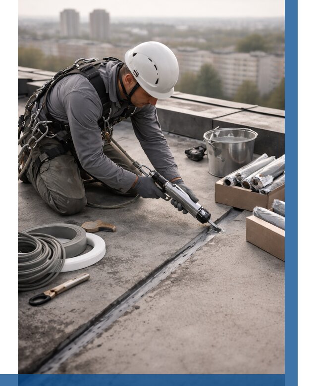 Герметизация швов кровли в Минеральных Воде от 466 р./м2 | ВЫСОТНИК-Мнр