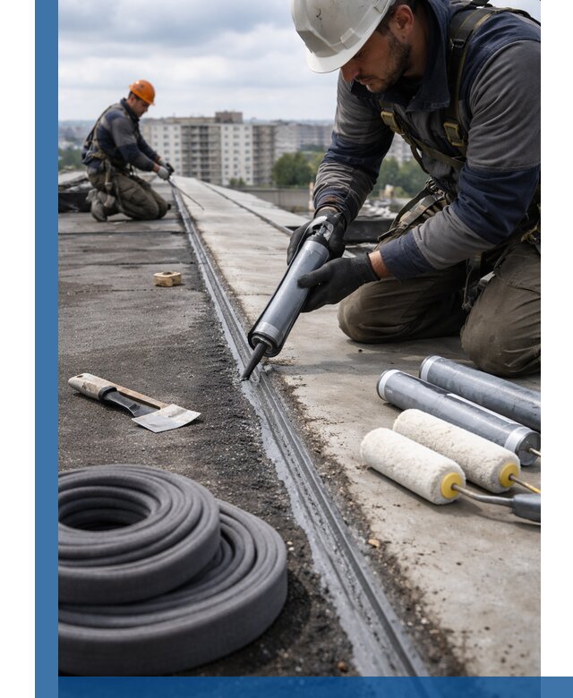 Герметизация швов кровли в Минеральных Воде с гарантией герметичности