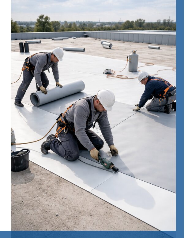 Монтаж мембранной кровли под ключ в Минеральных Воде от 1243 р. | ВЫСОТНИК-Мнр