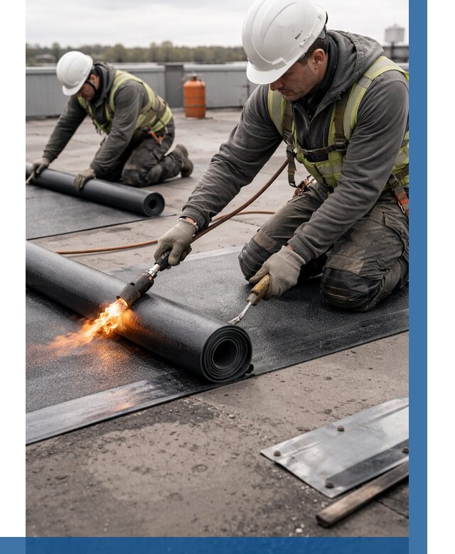 Монтаж наплавляемой кровли в Минеральных Воде от 880 р. — ВЫСОТНИК-Мнр