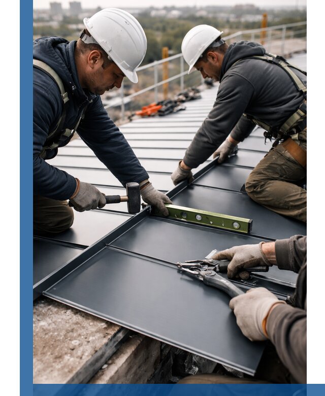 Монтаж фальцевой кровли в Минеральных Воде для промышленных зданий