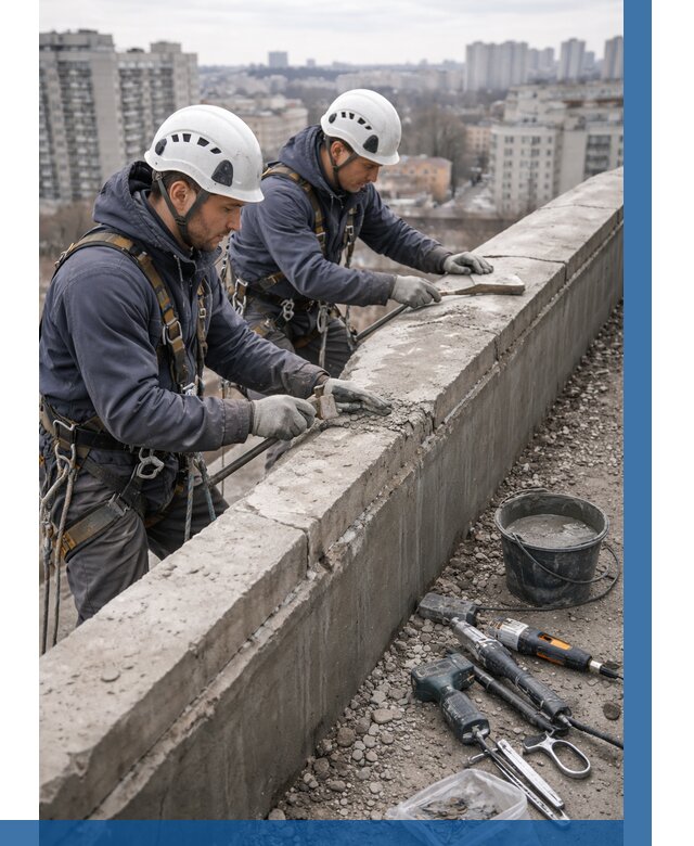 Ремонт парапета на кровле в Минеральных Воде от 1554 р. | ВЫСОТНИК-Мнр