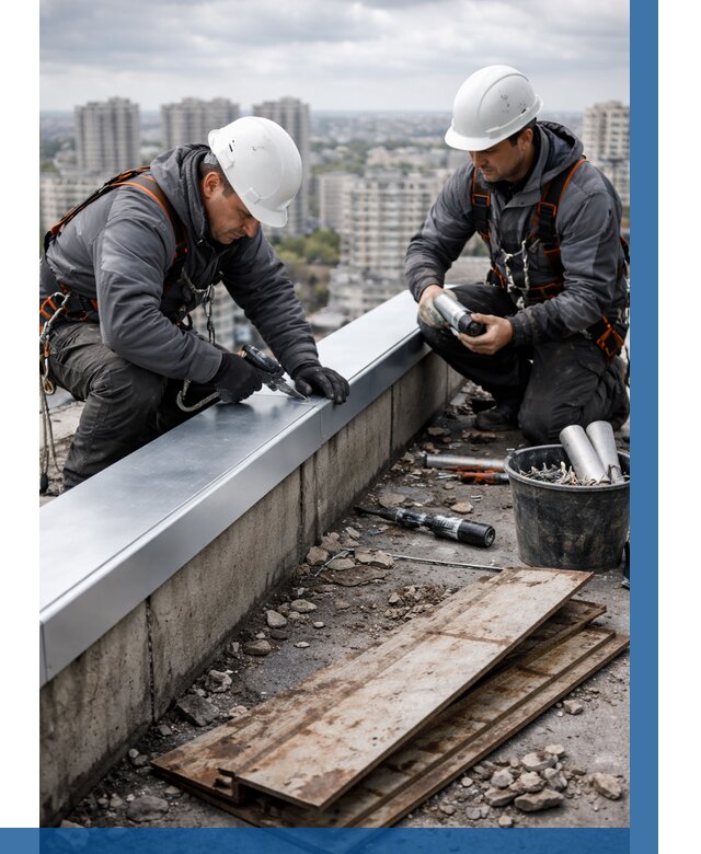 Замена парапетных крышек под ключ в Минеральных Воде от 1243 р. | ВЫСОТНИК-Мнр