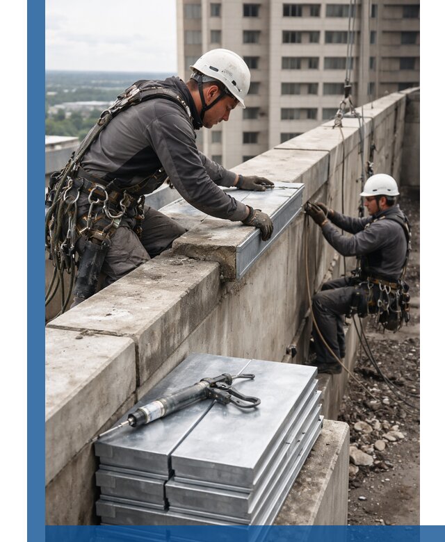 Замена парапетных крышек и установка новых в Минеральных Воде