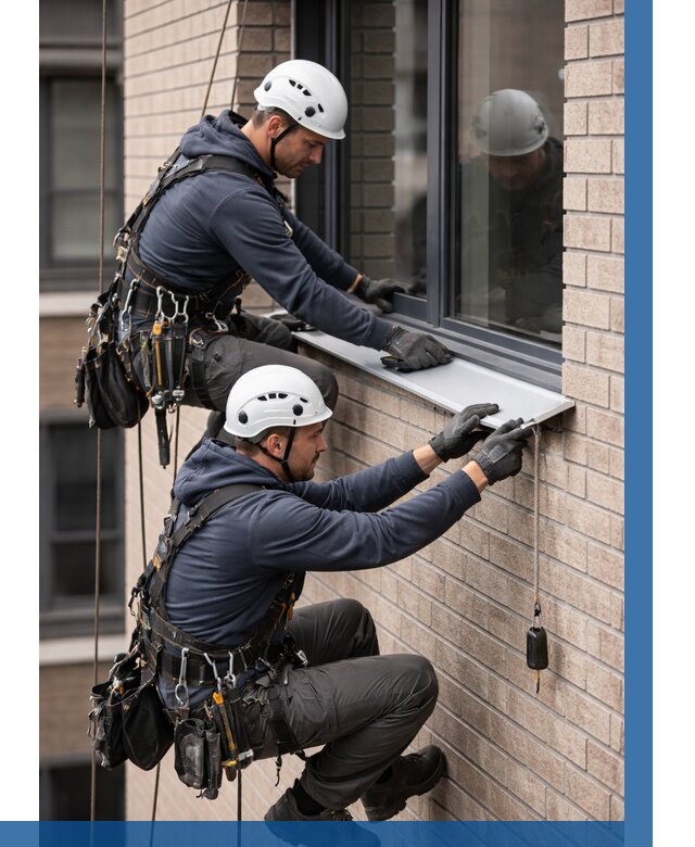 Монтаж оконных отливов под ключ в Минеральных Воде от 3625 р. | ВЫСОТНИК-Мнр