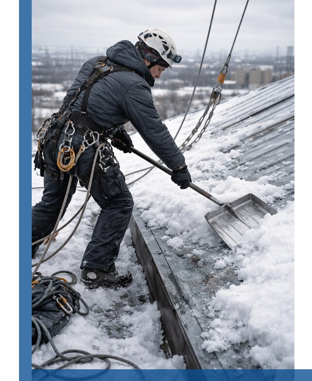 Профессиональная очистка кровли от снега и наледи в Минеральных Воде
