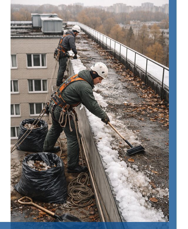 Очистка кровли по периметру в Минеральных Воде от 570 р. | ВЫСОТНИК-Мнр