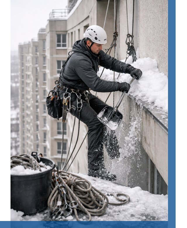 Очистка карнизов от снега в Минеральных Воде от 311 р. | ВЫСОТНИК-Мнр