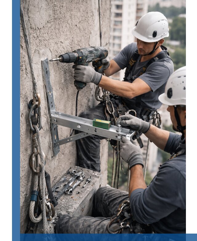 Установка кронштейнов кондиционера и крепежа в Минеральных Воде