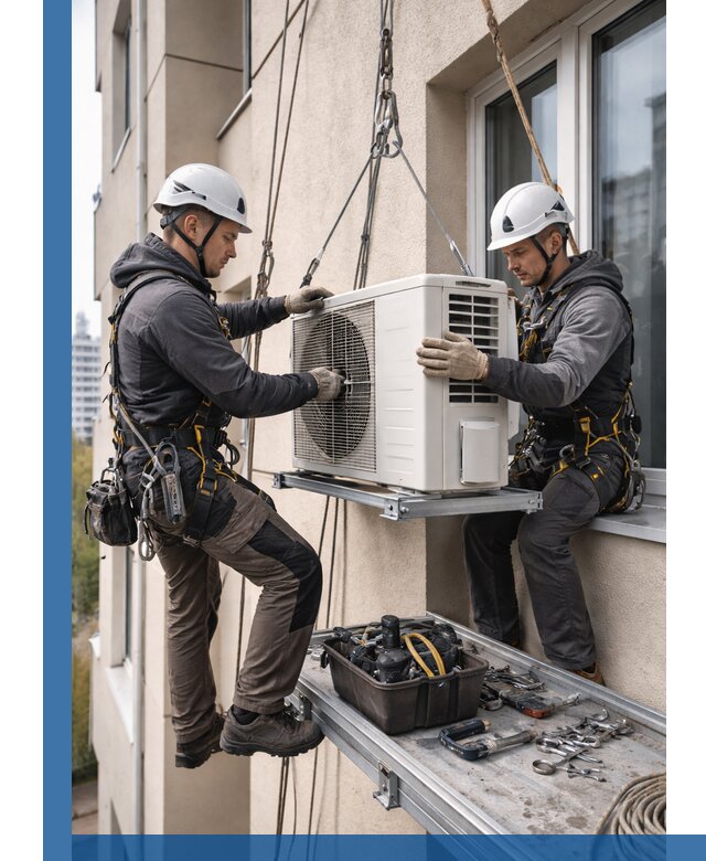 Перенос внешнего блока кондиционера в Минеральных Воде с монтажом и крепежом