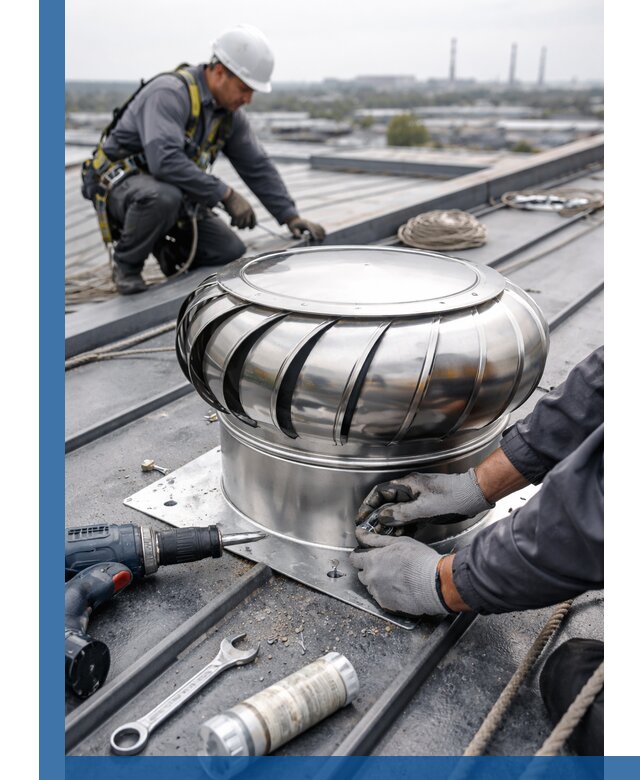 Установка дефлекторов на кровле в Минеральных Воде профессионально