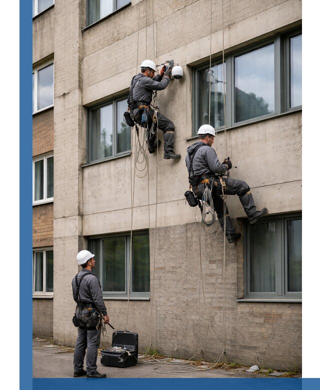 Монтаж фасадных камер видеонаблюдения в Минеральных Воде под ключ