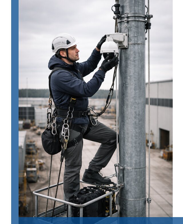 Профессиональная установка видеокамер на мачте в Минеральных Воде