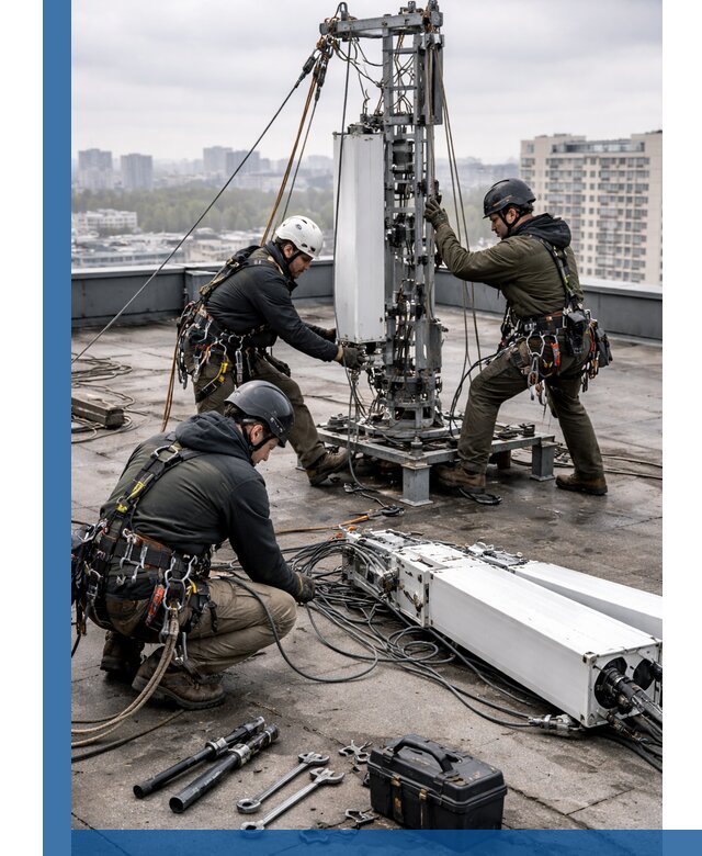 Демонтаж антенн на крыше зданий в Минеральных Воде с гарантией