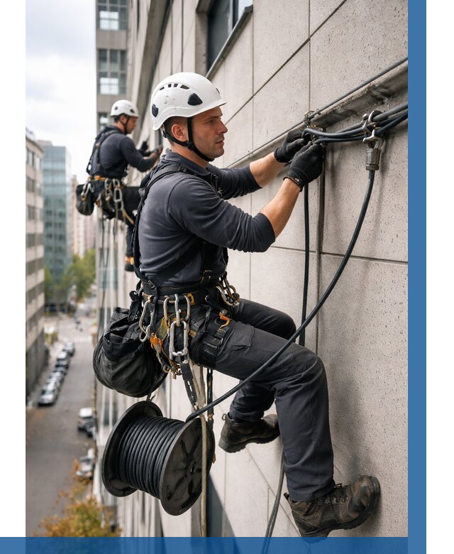 Прокладка кабеля по фасаду в Минеральных Воде от 363 р. | ВЫСОТНИК-Мнр