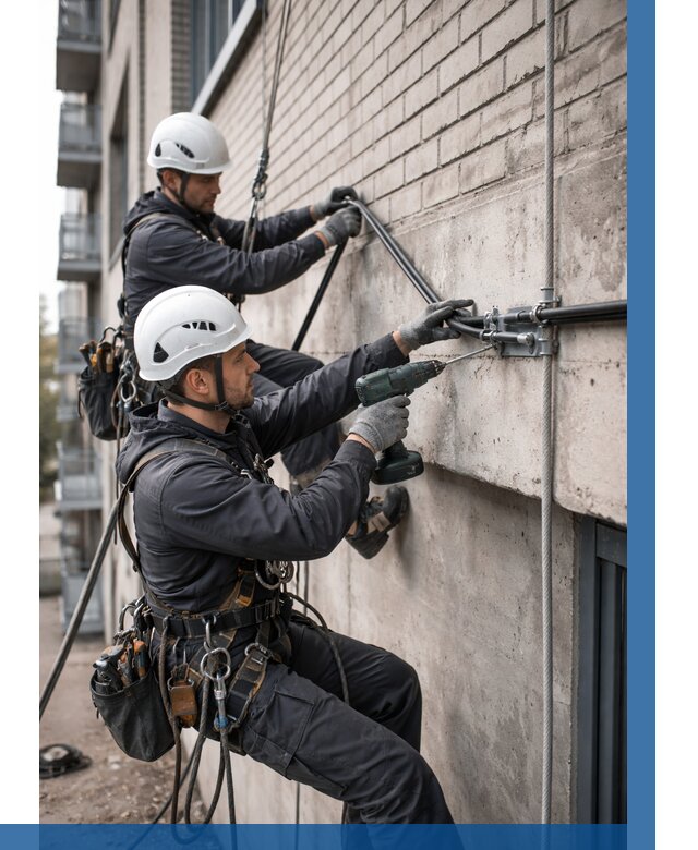 Крепление кабеля на фасаде в Минеральных Воде от 363 р. | ВЫСОТНИК-Мнр